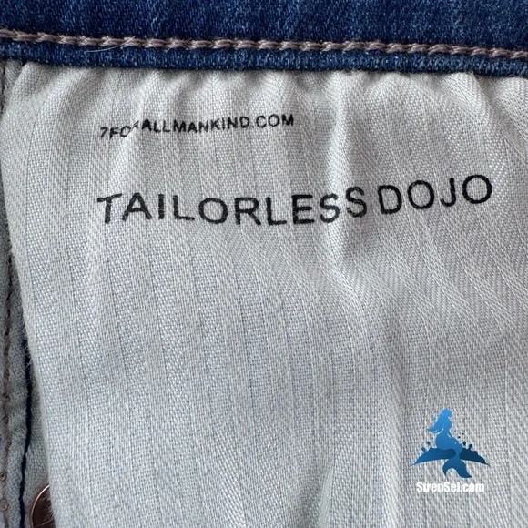 1231 7 For All Mankind Tailorless Dojo Jeans - Size 32 - Blue - Picture 13 of 16